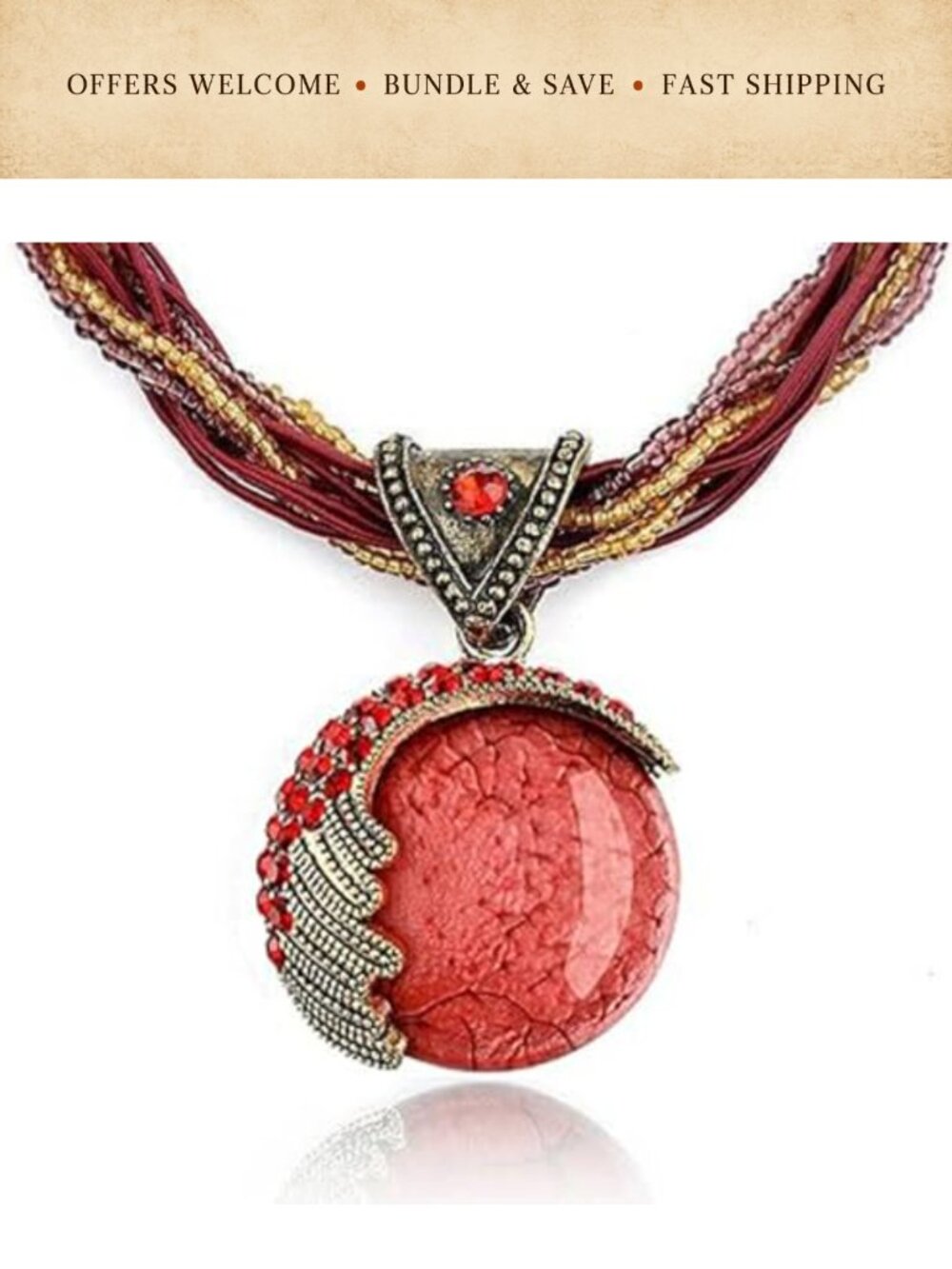 Bohemian Turquoise Rhinestone Pendant Collar Chain Necklace for Women